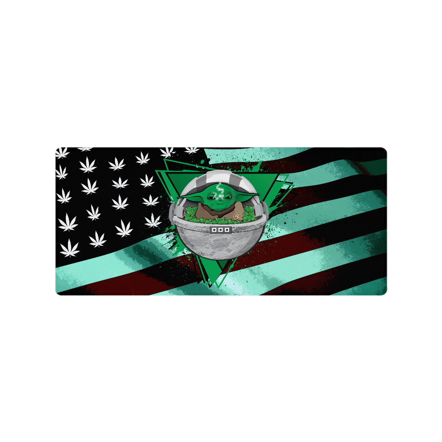 GROGU CAN-AMERICAN FLAG XL - Mousepad (35"x16")