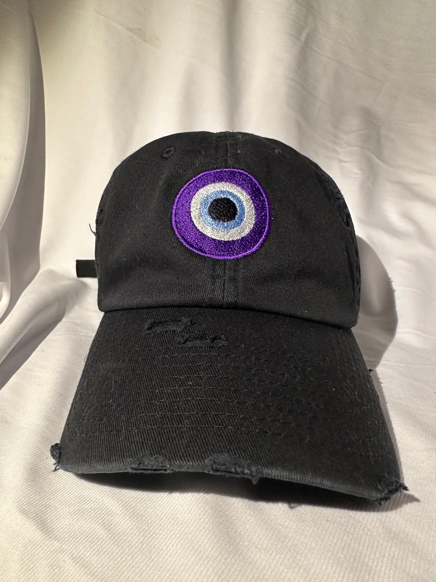 Mal de ojo (evil eye) distressed baseball cap hat