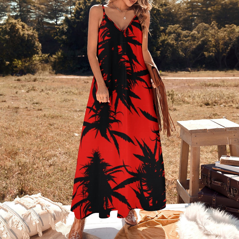 Plant Goddess Sling Ankle Long Dress