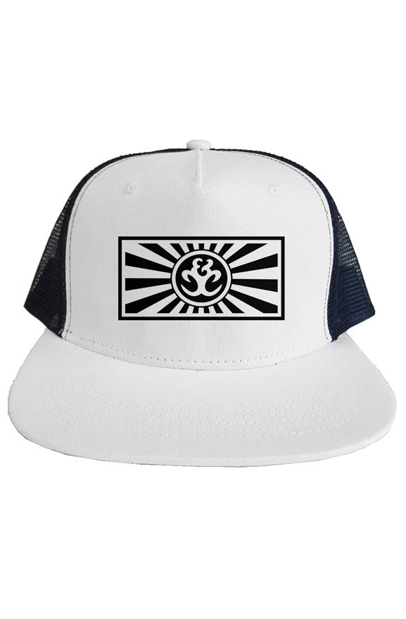 Rising Sun Trucker Mesh Hat - White