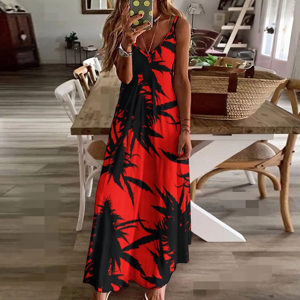 Plant Goddess Sling Ankle Long Dress