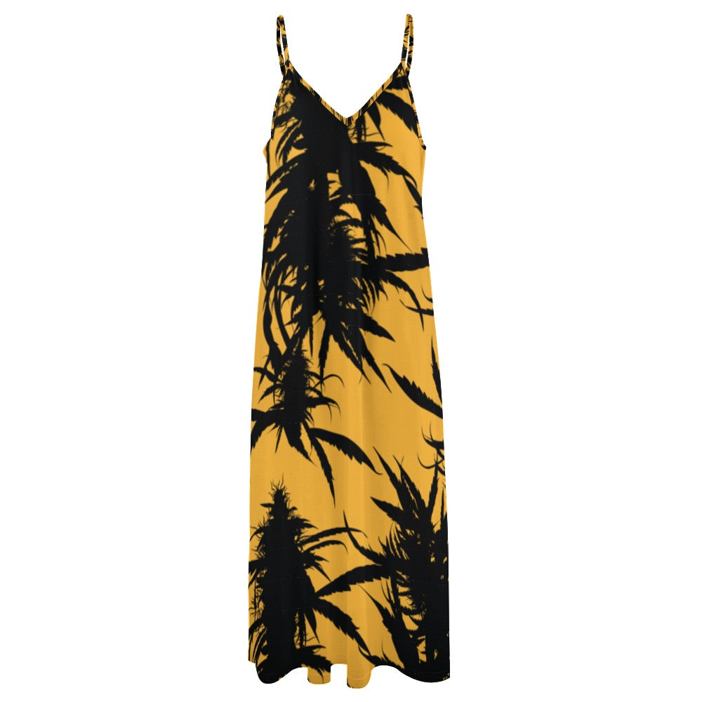 Plant Goddess Sling Ankle Long Dress