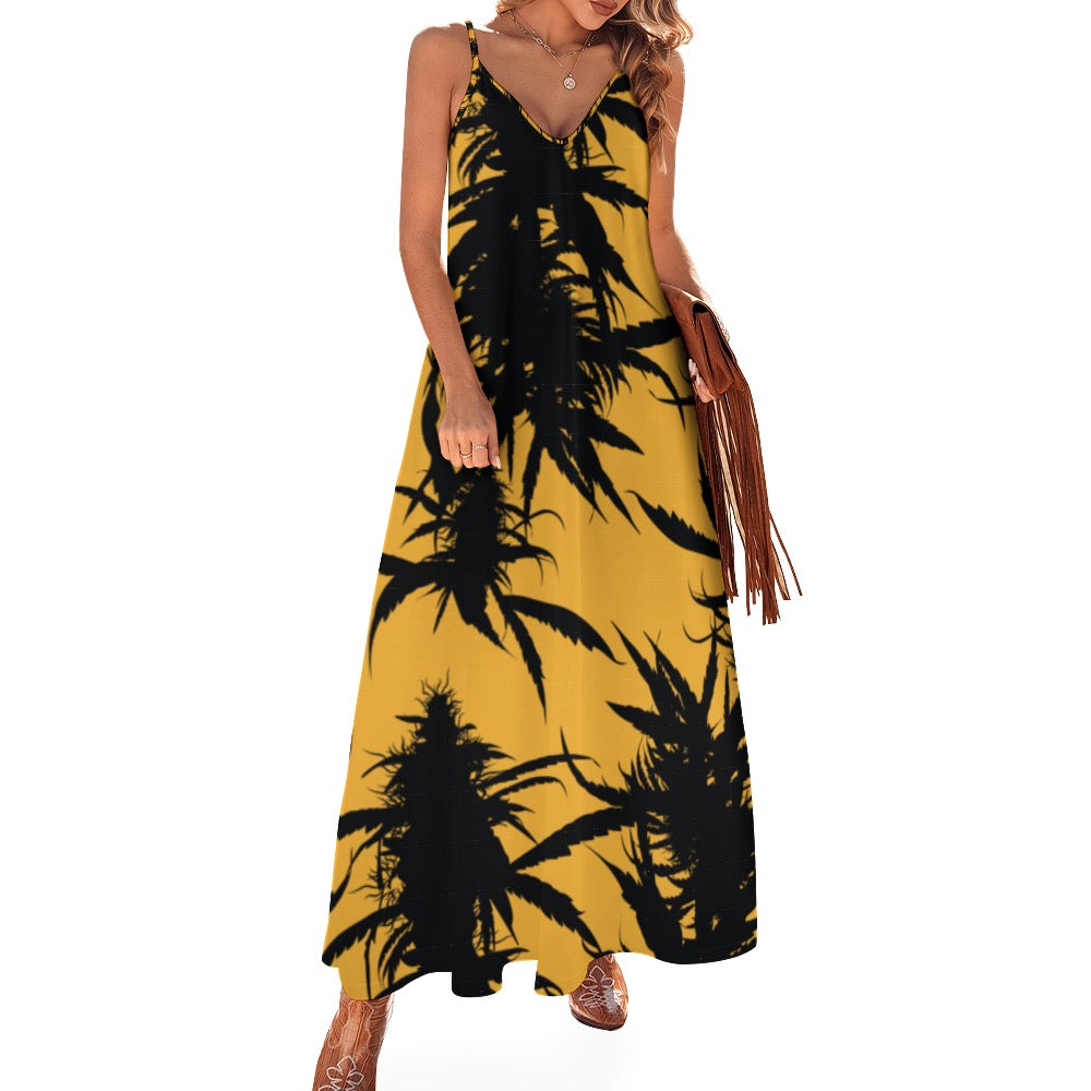 Plant Goddess Sling Ankle Long Dress