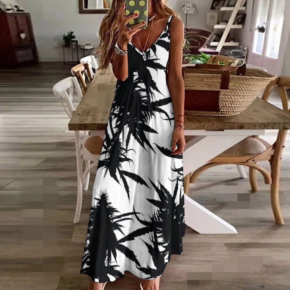 Plant Goddess Sling Ankle Long Dress